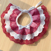 Bavoir en tissu absorbant pour animaux de compagnie avec dentelle et design extensible pour chiens et chats - Tailles S/M/L Toutes saisons