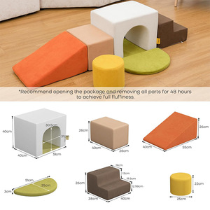 Modular Children's Play Sofa <b>Foam</b> <b>Block</b> Set 7-Piece Educational Building Toy For Toddlers Age 4-6 Years Cloth Material - Product Image 4