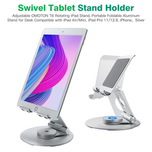 Aluminum Alloy <b>Tablet</b> PC <b>Stand</b> Adjustable 360 Degree Desktop Rotating Holder for Phone and <b>Tablet</b> - Product Image 2