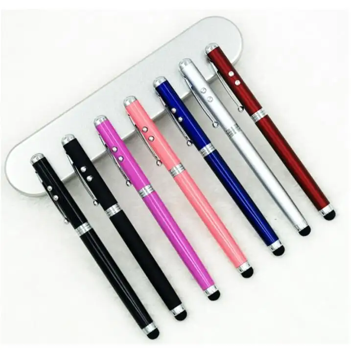 4 in1多機能容量性ペン携帯電話タッチスクリーンペンボールペン書き込みLEDレーザーペン