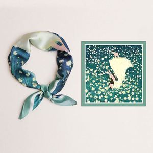 Pañuelo de Seda Elegante de Lujo para Mujer, Pañuelos Delgados de Satén de Seda para Verano, 70*70CM, Pañuelo de Seda para el Cabello - Product Image 3