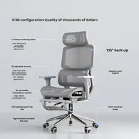 Chaise de bureau ergonomique moderne en tissu avec accoudoirs 3D, confortable pour une longue séance assise à domicile