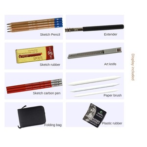 Оптовая продажа, Портативная сумка на молнии, художественные принадлежности, профессиональный набор карандашей для эскизов - Product Image 4