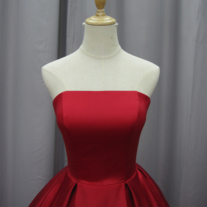 Robes de bal élégantes en satin bordeaux, col carré, dos nu, longues robes de soirée formelles Mz0037 - Product Image 3