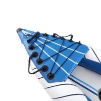 Kayak de pêche à pédales en PVC, longueur 2,1-3 m, pour 2 personnes, kayak gonflable portable, comprend pompe, sac à dos, trousse de réparation, lacs, rivières 1