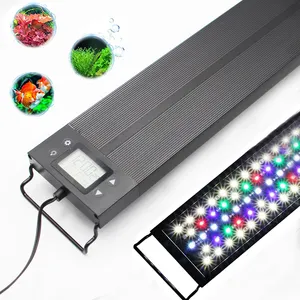 ไฟเปิดปิดอัตโนมัติ LED Aquarium ปรับขยายได้42-48นิ้วมี7สีโคมไฟสเปกตรัมเต็มรูปแบบสำหรับสร้างน้ำจืดในตัวจับเวลา