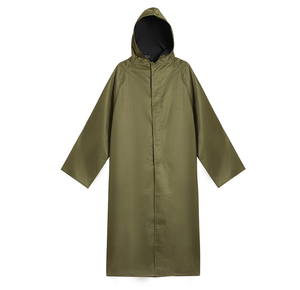 Manteau de pluie long HBRC01 pour homme, idéal pour le camping et la sécurité, en tissu Oxford avec revêtement PVC ou silicone PU, sur mesure - Product Image 1