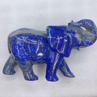 Vente en gros de bijoux Bozhiluan, sculptures d'éléphants sculptées en lapis-lazuli et en cristal poli, figurines de collection pour la décoration de la maison