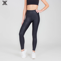 Leggings Fabletics taille haute, fabriqués sur mesure, antibactériens, imperméables, légers, noir, marron avec imprimé léopard