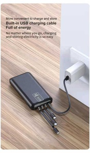 Vente flash Batterie portable ultra-fine étanche avec écran LED 10000mAh avec quatre câbles intégrés pour tous les téléphones - Product Image 5