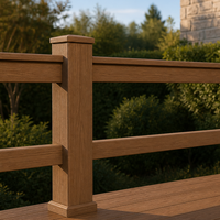 Poteau carré co-extrudé en composite bois-plastique 127x127mm anti-UV pour clôture extérieure