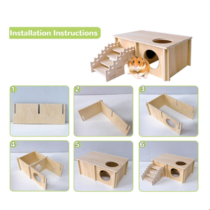 <span class=keywords><strong>Maison</strong></span> <span class=keywords><strong>de</strong></span> hamster en bois d'intérieur personnalisable, amovible, facile à installer, cachette, endroit <span class=keywords><strong>de</strong></span> <span class=keywords><strong>repos</strong></span> à vendre - Product Image 5