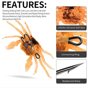 Offre Spéciale d'usine Oem 130mm 32.5g leurre de pêche appât de <span class=keywords><strong>crabe</strong></span> artificiel en plastique souple avec crochet <span class=keywords><strong>crabe</strong></span> souple - Product Image 3