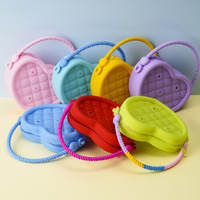 Mini Bolso de Silicona Realista, Perforado, Color Caramelo, Impermeable, para Niñas, Bolsa de Playa, Bolsa de Cosméticos de Viaje, Estilo Nórdico