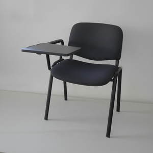 Poltrona in Tessuto Nero con Scrivania Integrata, Materiale PU e Acciaio Inossidabile Resistente per Centri Commerciali, Scuole, Uffici, Ospedali o Aeroporti - Product Image 1