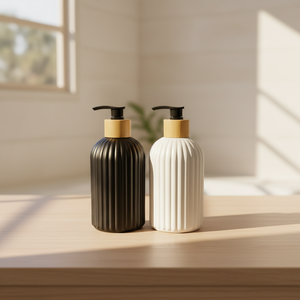 Savon liquide de luxe, shampoing 400 ml, lotion pour le corps recyclée, flacon en verre avec pompe, impression à l'écran, <span class=keywords><strong>Maoya</strong></span> - Product Image 5