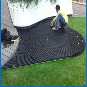 Cellules de drainage modulaires en HDPE pour jardins sur toits et parcs, avec feuille plastique et <span class=keywords><strong>plaque</strong></span> de drainage alvéolée - Product Image 5