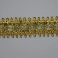 Garniture en dentelle à bordure en or et argent Offre Spéciale Garniture à franges en dentelle dorée