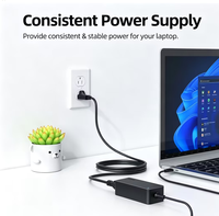 Pengisi Daya Laptop 90W untuk Lenovo DC 5.5x2.5mm Kabel Catu Daya Adaptor AC Colokan AS