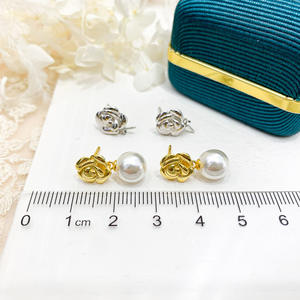 Boucles d'oreilles en argent S925 avec perles DIY, perles rondes de 7 à 9 mm, 21217 avec crochet d'oreille vide de style fleur - Product Image 4