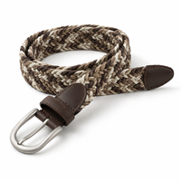 Ceinture décontractée en tricot extensible confortable, respirante, avec sangle en corde tressée et boucle ardillon en alliage, en coton PP, pour usage quotidien avec jeans, chinos et pantalons cargo
