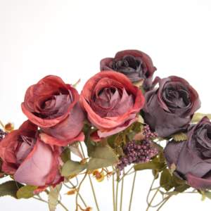 Искусственный цветок, двухцветная Роза, украшение для дома, Свадебная вечеринка, искусственный букет цветов, подарок на день Святого Валентина - Product Image 5