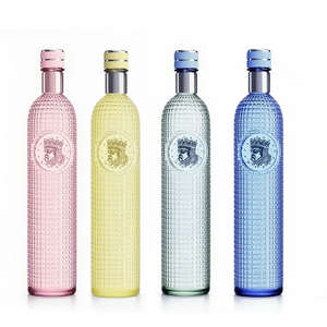 Bouteilles à liqueur en verre creux multicolores de qualité supérieure, artisanat exquis, bouchon à vis pour whisky/vodka 500ml/700ml/750ml - Product Image 6