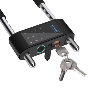 Serrures intelligentes Tuya pour moto, vélo, porte en verre - Déverrouillage <span class=keywords><strong>double</strong></span> par empreinte digitale et <span class=keywords><strong>clé</strong></span>, cadenas en U pour porte en verre, accès intelligent et pratique à la maison - Product Image 2