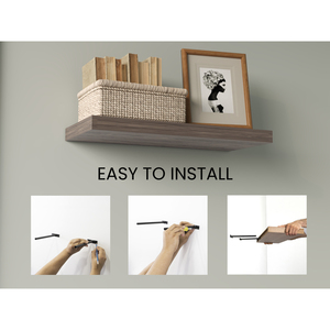Floating <b>Shelves</b> 1.50 In H 2 <b>Shelves</b> Walnut <b>Wall</b> <b>Mount</b> Display <b>Shelf</b> - Product Image 3