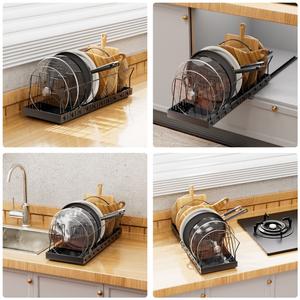 Organizador de Almacenamiento para Tapas de <span class=keywords><strong>Ollas</strong></span> y Sartenes, con Marco Metálico Extraíble para Gabinetes de Cocina - Product Image 6