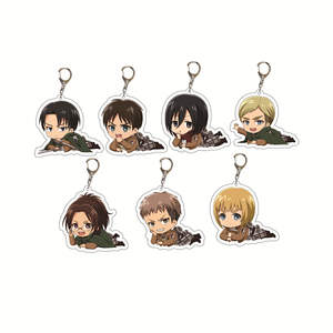 Venta al por mayor de alta calidad de Anime Attack on Titan colgante transparente de plástico acrílico llavero - Product Image 2