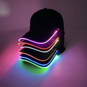 New Bar Concert Neon Party Supplies Custom Printing Logo LED Luminous Cap Glow in the Dark Baseball Cap <b>Sunscreen</b> Hat - Product Image 5