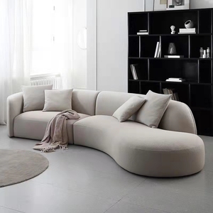 Set di divani componibili in velluto di lusso moderno nuovo Design arredamento per la casa confortevole curva Live Room mobili in legno - Product Image 4