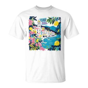Camiseta Ciao Bella Italia Costa de Amalfi Unisex para Adultos, Manga Corta, Cuello Redondo, Impresión Digital, Promocional - Product Image 1