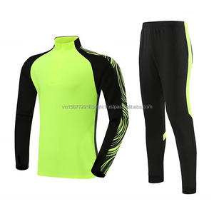 Conjunto de Chándal de Fútbol con Cremallera Media para Adultos y Adolescentes, Mismo Estilo, Manga Larga, Forro Polar Estampado, Transpirable, de Secado Rápido, Personalizable - Product Image 4