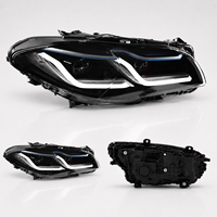 Phares LED pour BMW F10 F18 Série 5 2011-2017, style G38, avec sourcils bleus tonnerre et double feux de jour, amélioration