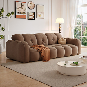 Divano a 3 Posti di Ultima Generazione, Design Moderno, Tessuto Morbido di Alta Qualità, Stile Minimalista Color Crema, Set Divano <span class=keywords><strong>Beige</strong></span> per Uso Domestico - Product Image 4