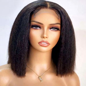 Perruque courte bouclée Pixie Bob en cheveux humains, pré-épilée, chic, blond <span class=keywords><strong>miel</strong></span> avec mèches, sans colle, dentelle HD transparente, prête à porter - Product Image 5