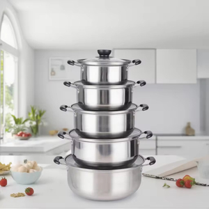 Batterie <span class=keywords><strong>de</strong></span> Cuisine 10 Pièces en Acier Inoxydable pour <span class=keywords><strong>Pot</strong></span> à Soupe, Ensemble <span class=keywords><strong>de</strong></span> Casseroles et Ustensiles <span class=keywords><strong>de</strong></span> Cuisine - Product Image 4