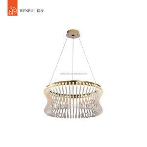 Lustre moderne rond en verre plombé fait main, en cristal, de luxe, pour salle à manger de villa - Product Image 6