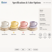 Ensemble tasse et soucoupe en céramique épaissie style nordique, couleur pastel, avec poignée robuste, personnalisable avec logo OEM, vente en gros