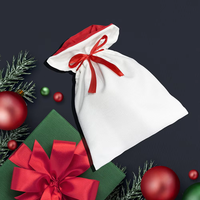 Sac à cordon personnalisable pour cadeaux de Noël 2026, sac en toile vierge pour sublimation, sac du Père Noël