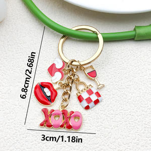 Porte-clés élégant <span class=keywords><strong>rouge</strong></span> Saint-Valentin, rose magique, fleur de cerisier, porte-clés créatif, porte-clés de sac, cadeau promotionnel - Product Image 6