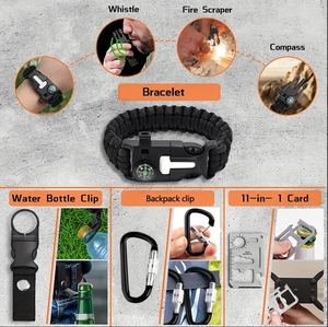 Kit di sopravvivenza e <span class=keywords><strong>pronto</strong></span> <span class=keywords><strong>soccorso</strong></span> 57-in-1 SOS attrezzatura di emergenza per avventure in campeggio all'aperto, pesca e situazioni di emergenza - Product Image 6