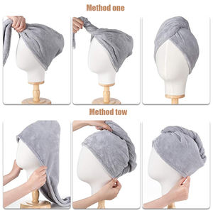 Serviettes de tête à séchage rapide pour femmes, <span class=keywords><strong>cheveux</strong></span> mouillés, longs, bouclés, épais, <span class=keywords><strong>crépus</strong></span>, ultra absorbantes, turbans pour <span class=keywords><strong>cheveux</strong></span> - Product Image 3