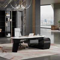Bureau de direction moderne en bois en forme de L, multifonctionnel et modulaire, pour PDG de luxe