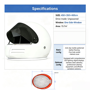 Carrito de <span class=keywords><strong>Comida</strong></span> Móvil de Acero Inoxidable y Fibra de Vidrio con Forma de Casco, Kiosco de <span class=keywords><strong>Comida</strong></span> sin Motor, Configuración Personalizada, Puesto de <span class=keywords><strong>Comida</strong></span> para Interiores y Calle - Product Image 2