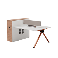 Bureau de direction ergonomique en bois massif, panneau E1 9 mm, écologique, avec écran de bureau réglable en hauteur et ventilateur de refroidissement double tête latéral