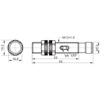 Sensor de Proximidad Capacitivo Universal Estándar KDC12KB04P1-B3 de 2 mm CC, Cilíndrico M12, IP67, NPN NO, 30 V CC, Distancia de Detección de 4 mm