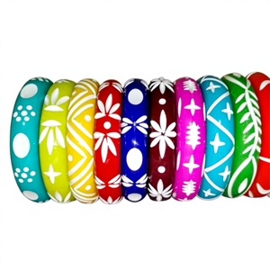 Bracelets en résine acrylique à motifs floraux colorés de luxe, bracelets unisexes tendance, bracelets mignons faits à la main, bijoux à la mode, mariage, femme - Product Image 1